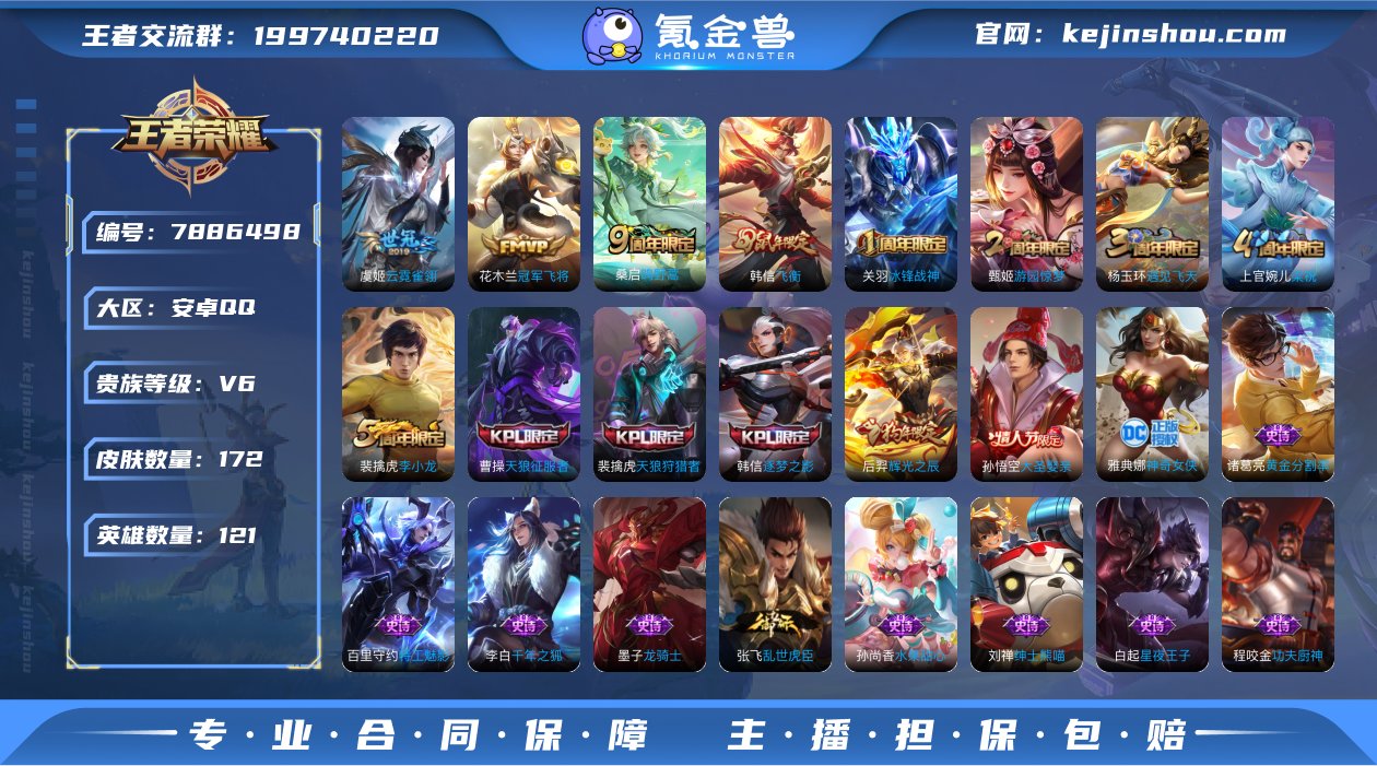 【wz4959】贵族6/皮肤171/传说3...