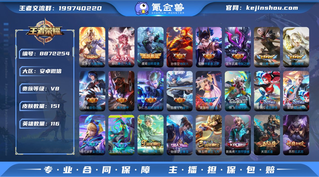 实名: 可修改 贵族等级: V8 英雄数:...