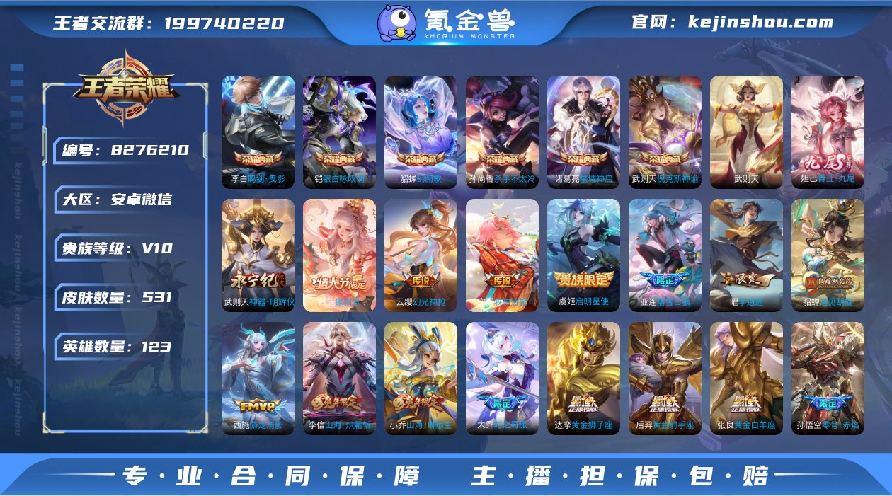 【v10 531皮肤7典藏94传说2无双4...
