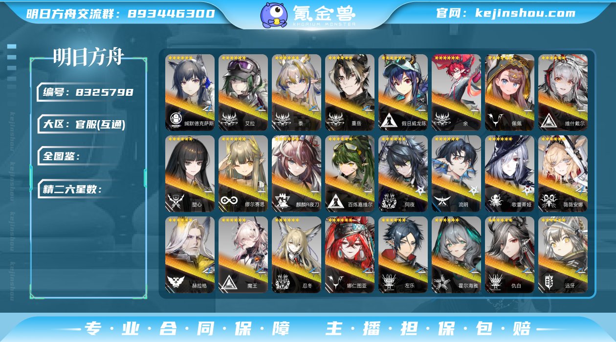 yymr236明日方舟官服64个六星