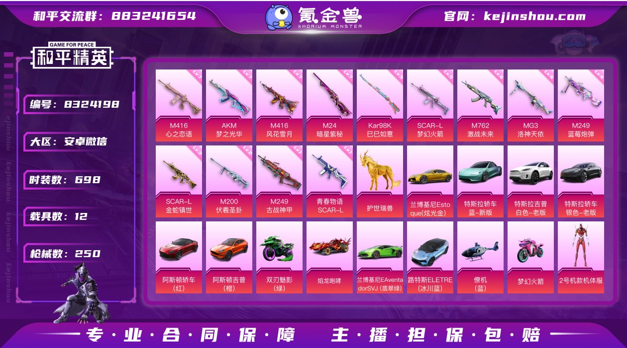 实名: 可修改 时装数: 698 载具数:...