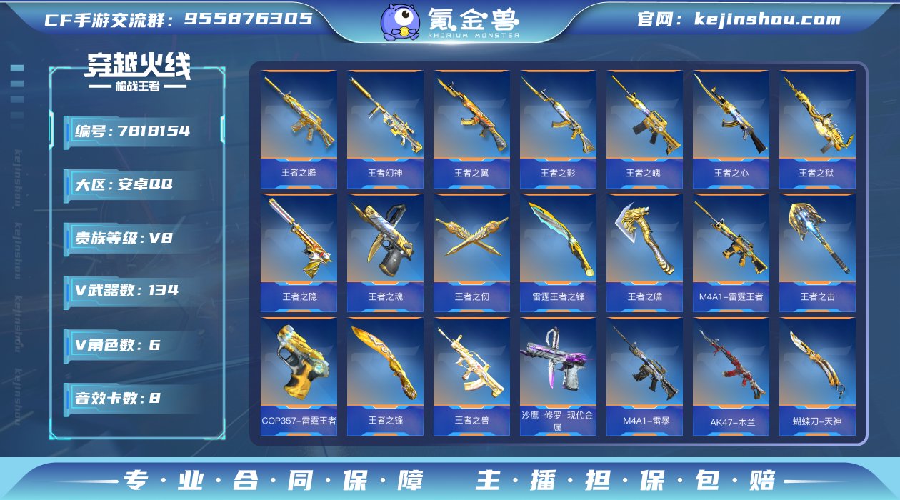 实名: 可修改 v武器数: 134 王者武...