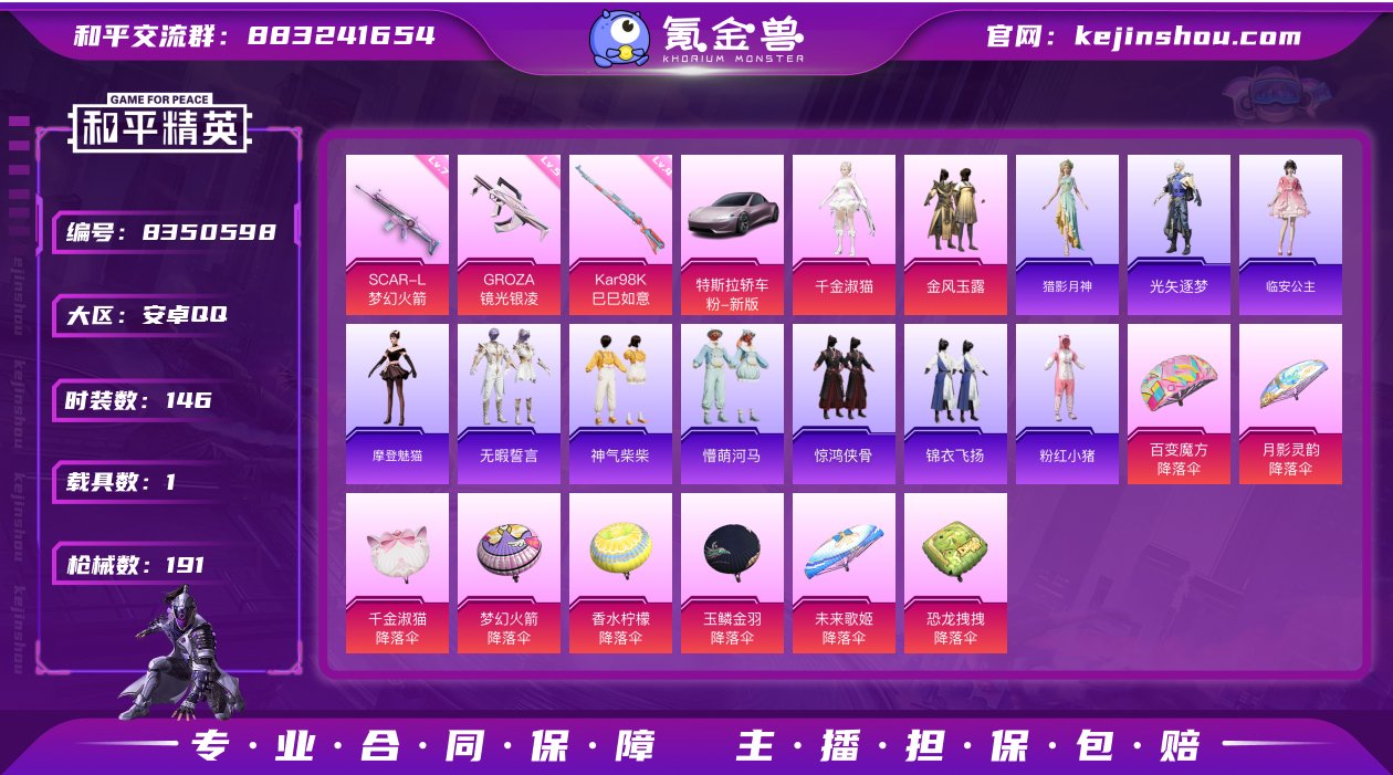 【商品标题】：安卓【精品小号2粉装角色-千...