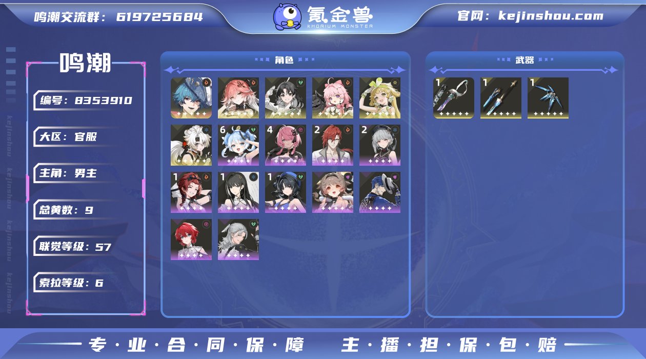总黄数: 9 联觉等级: 57 拥有五星共...