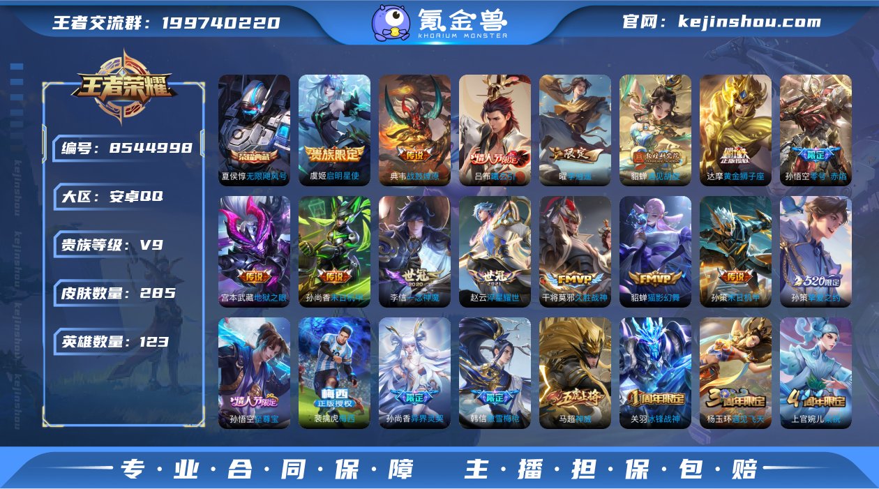 实名: 可修改 贵族等级: V9 英雄数:...