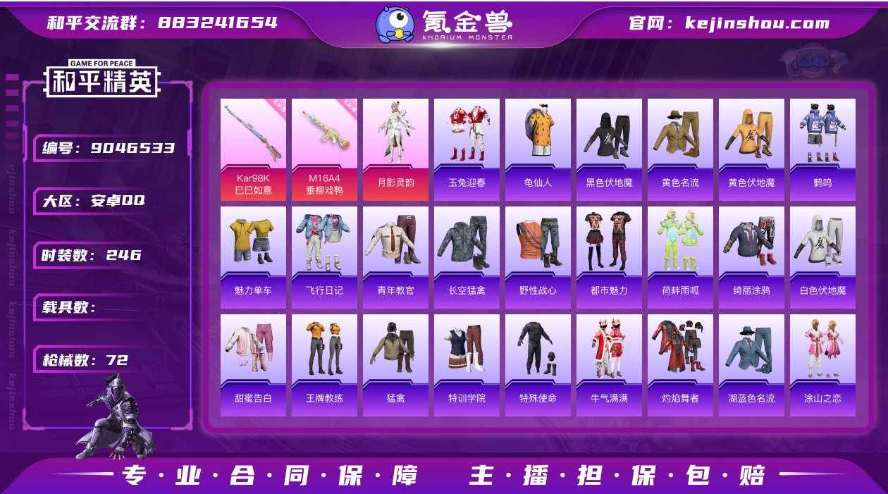 编号77279 可二次 等级59 56套装...