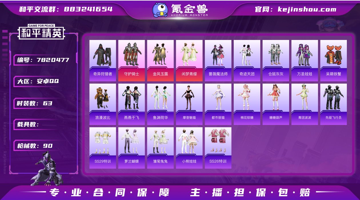 【和平精英】【HP03549】3粉装，3特...