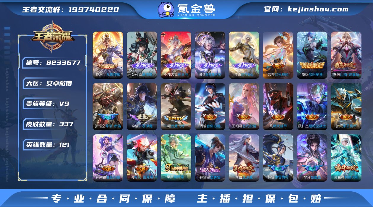 实名: 可修改 贵族等级: V9 英雄数:...