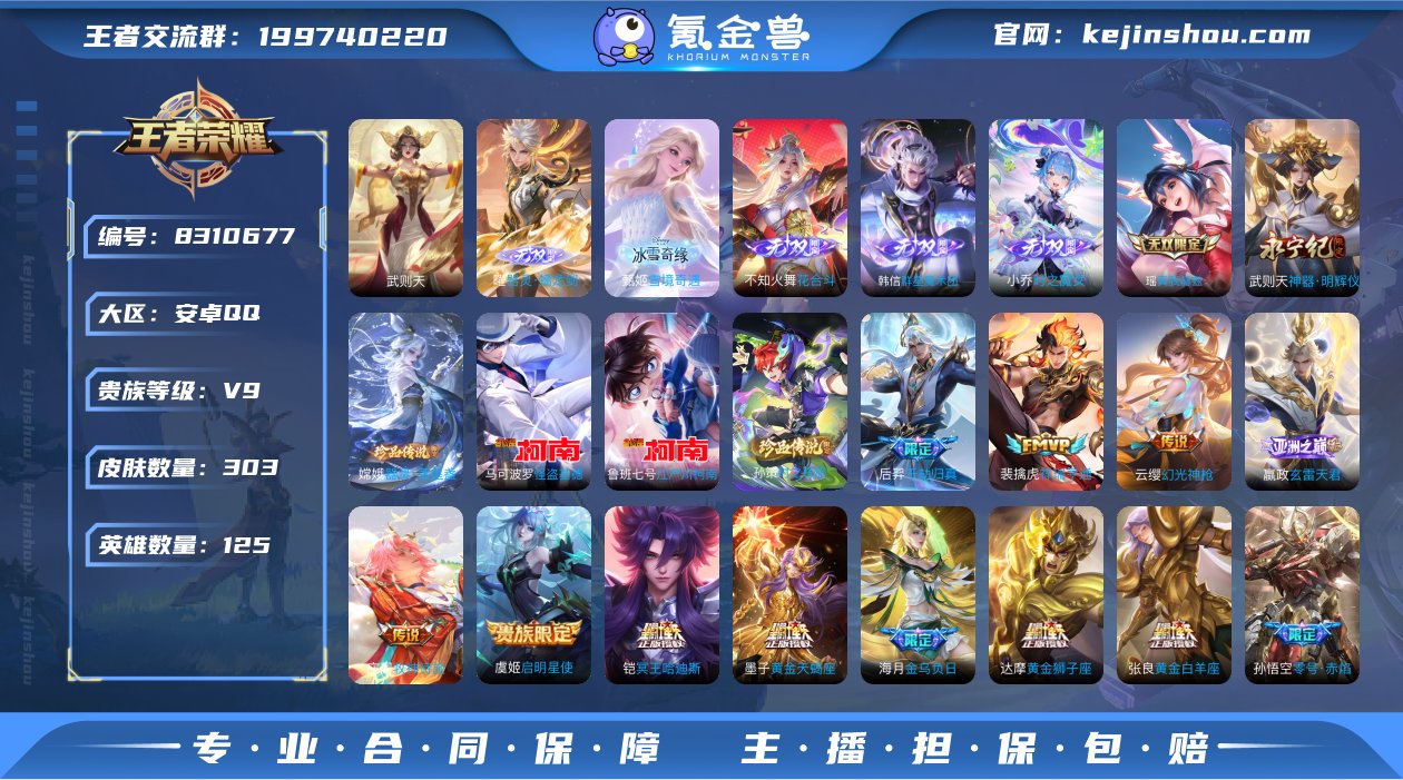 实名: 可修改 贵族等级: V9 英雄数:...