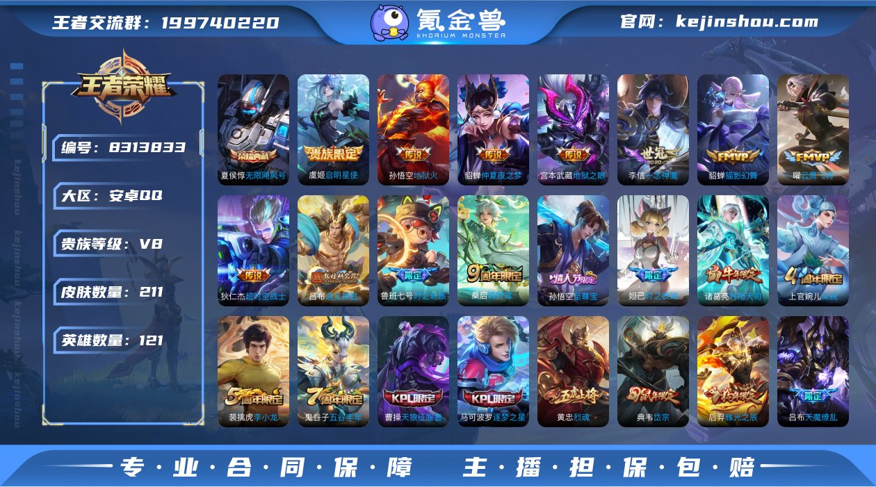 实名: 可修改 贵族等级: V8 英雄数:...