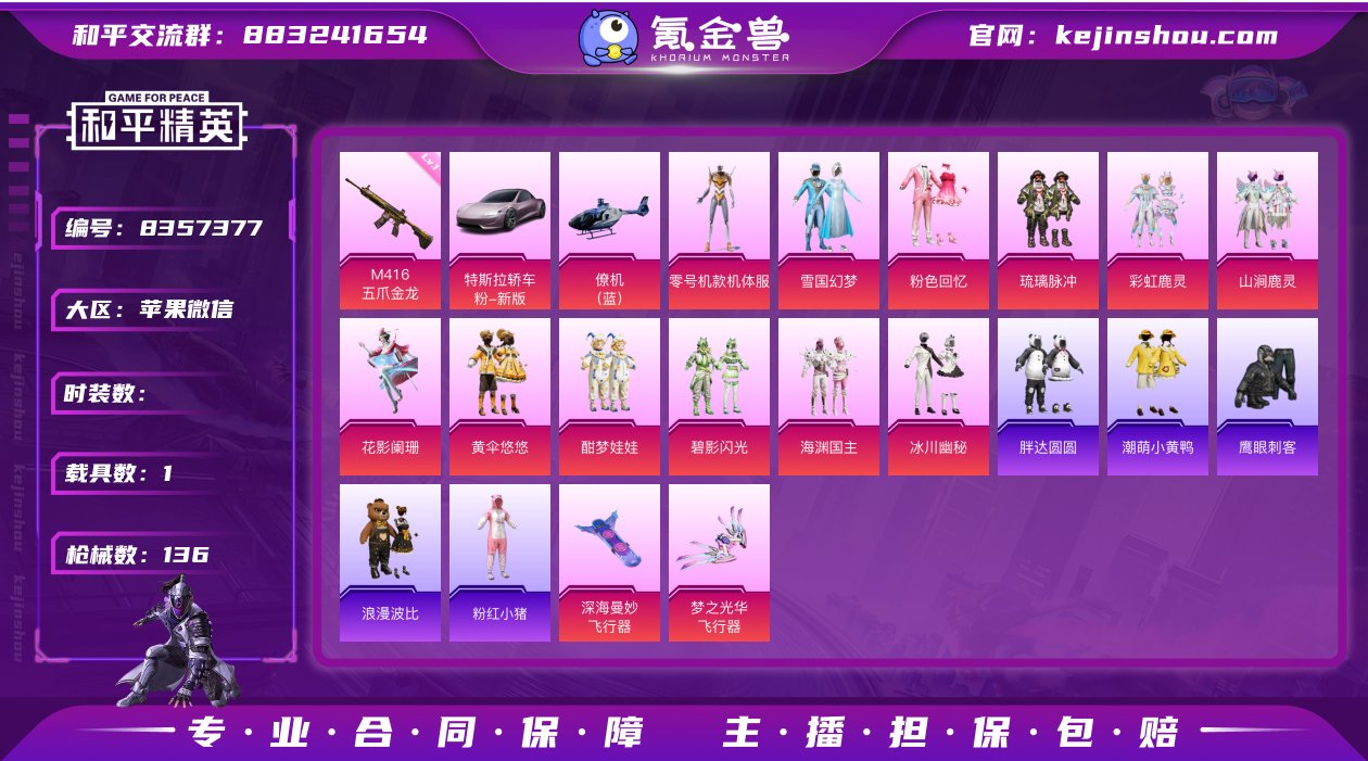 12粉装 6特效枪 1载具 10印记 可二...