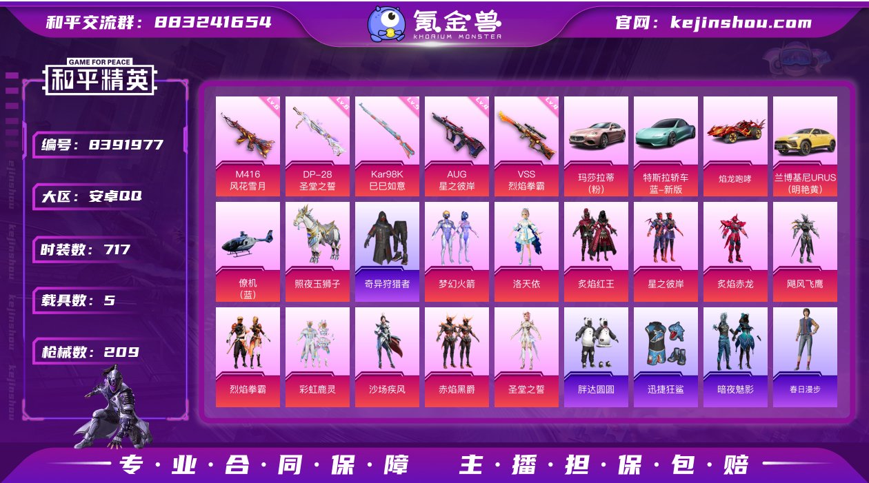 实名: 可修改 时装数: 717 载具数:...