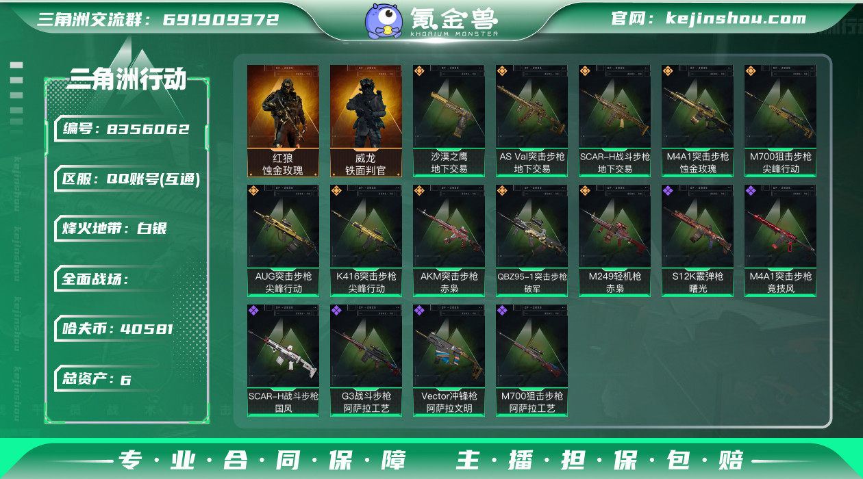 总资产：6.9M， 哈夫币：40581 ;...