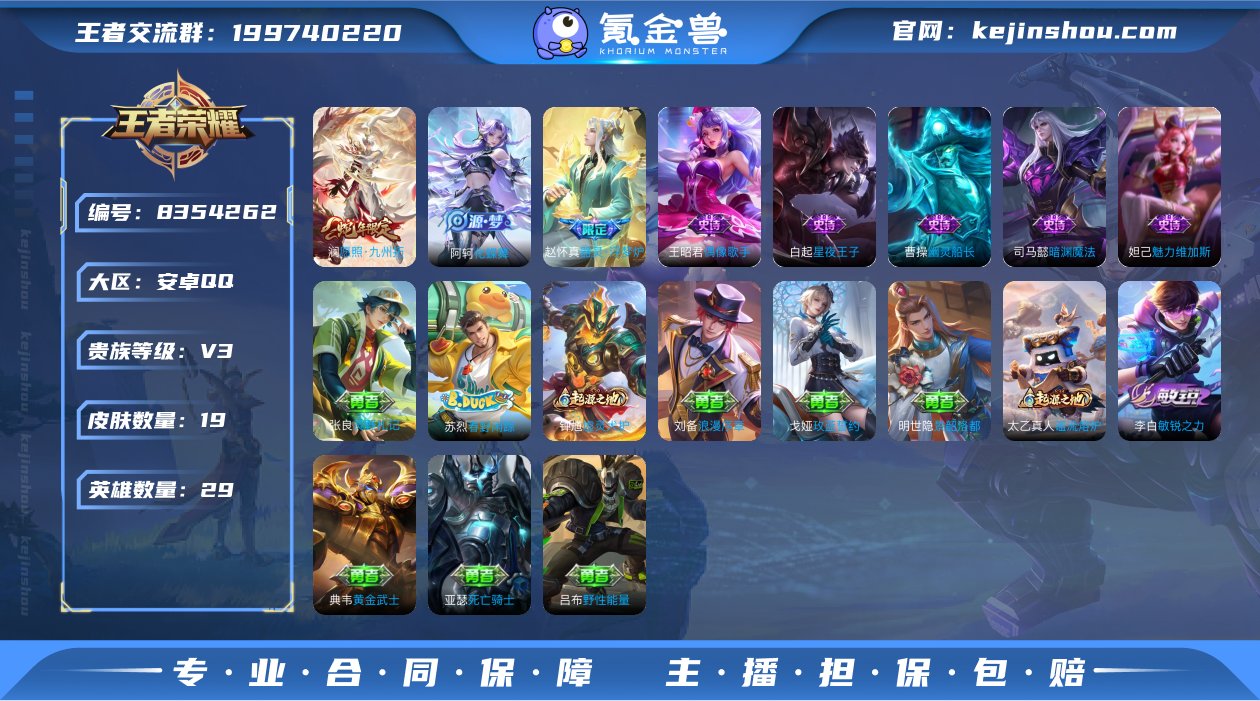 可二次19皮肤 1传说 愿照九州拓 器灵浮...