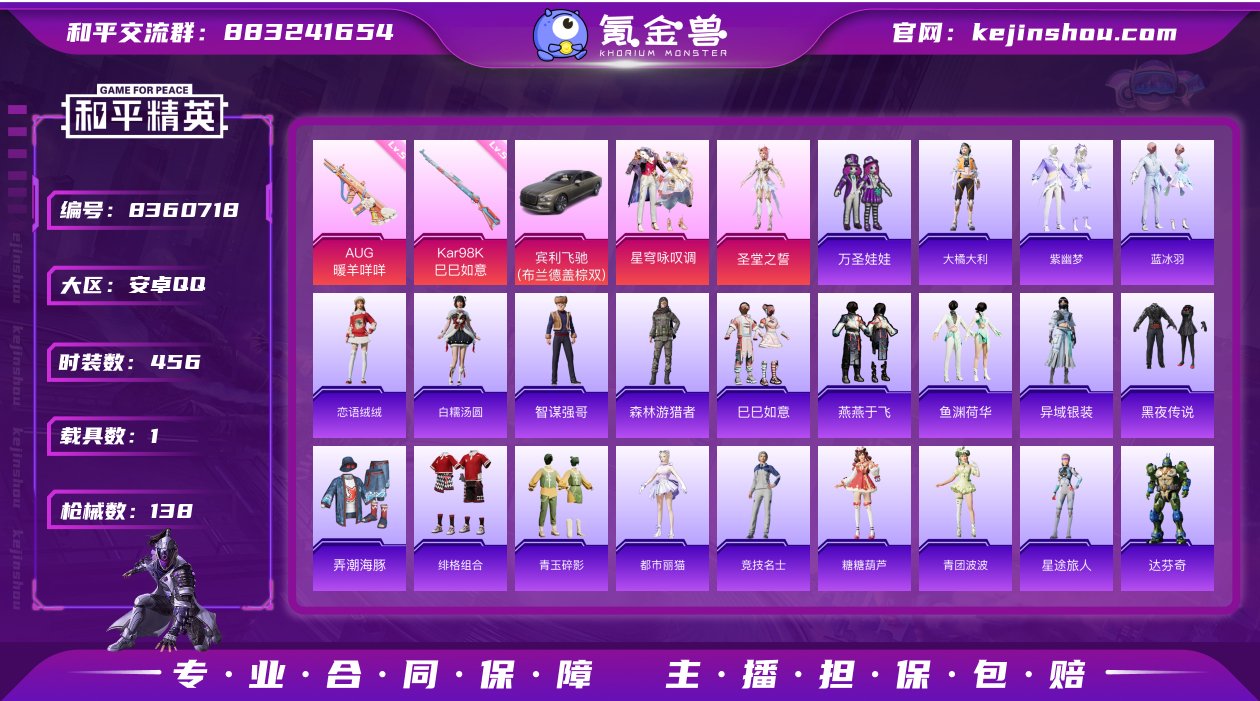 实名: 可修改 时装数: 456 载具数:...