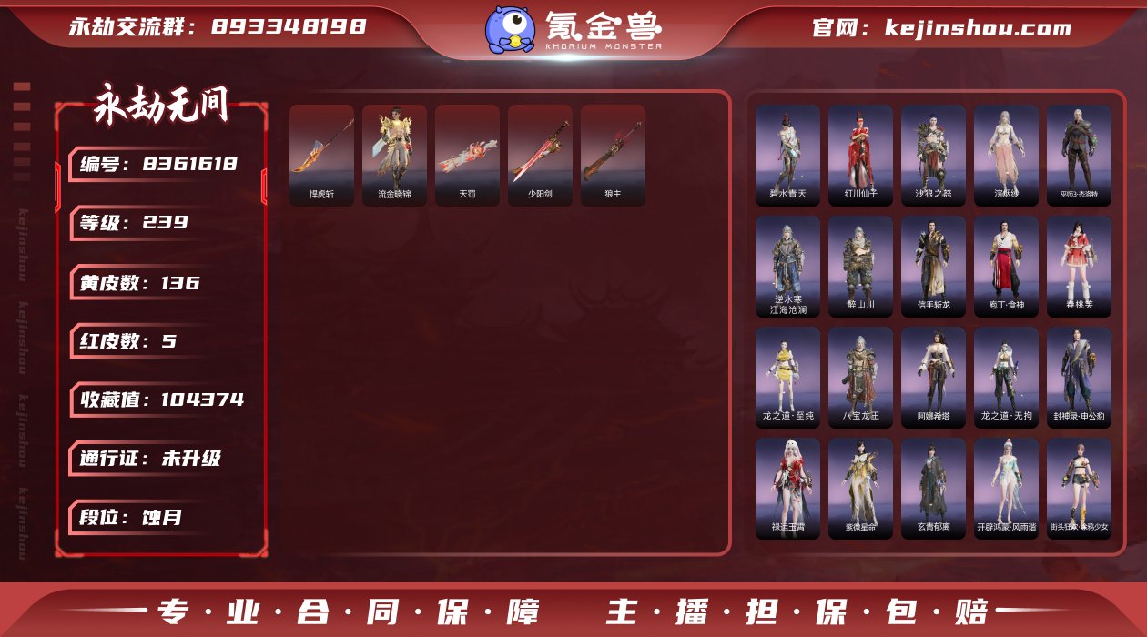 【网易手机】5红128金   红皮：狼主(...