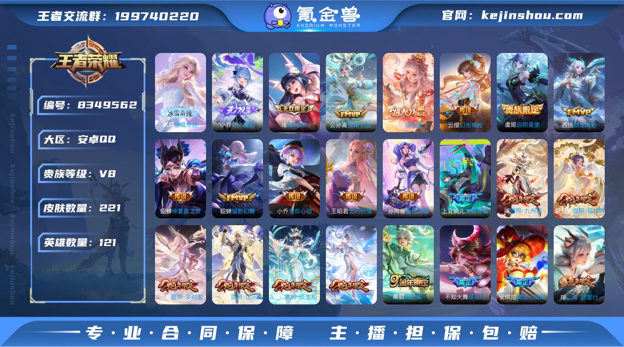 【WZF5087】贵族8/皮肤221/传说...