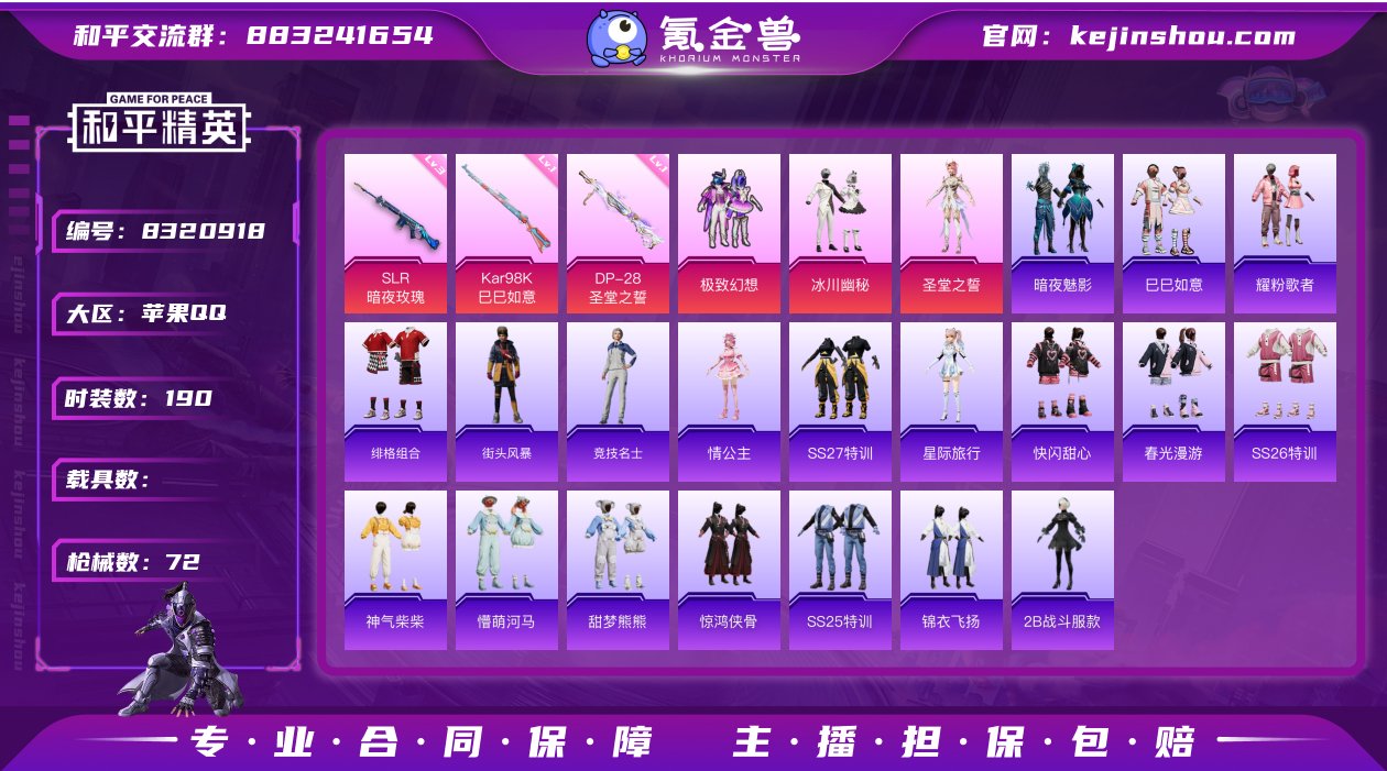 实名: 可修改 时装数: 190 枪械数:...