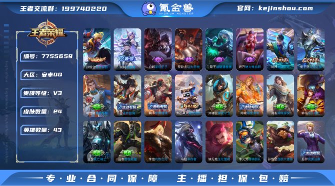 43英雄24皮肤1典藏5史诗6限定