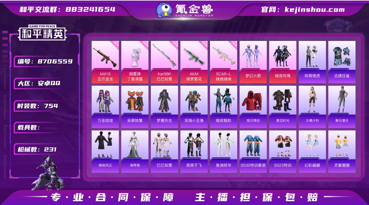 实名: 可修改 时装数: 754 枪械数:...