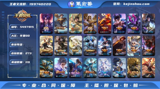 小玥 iOS【V9 273皮肤25传说】可...