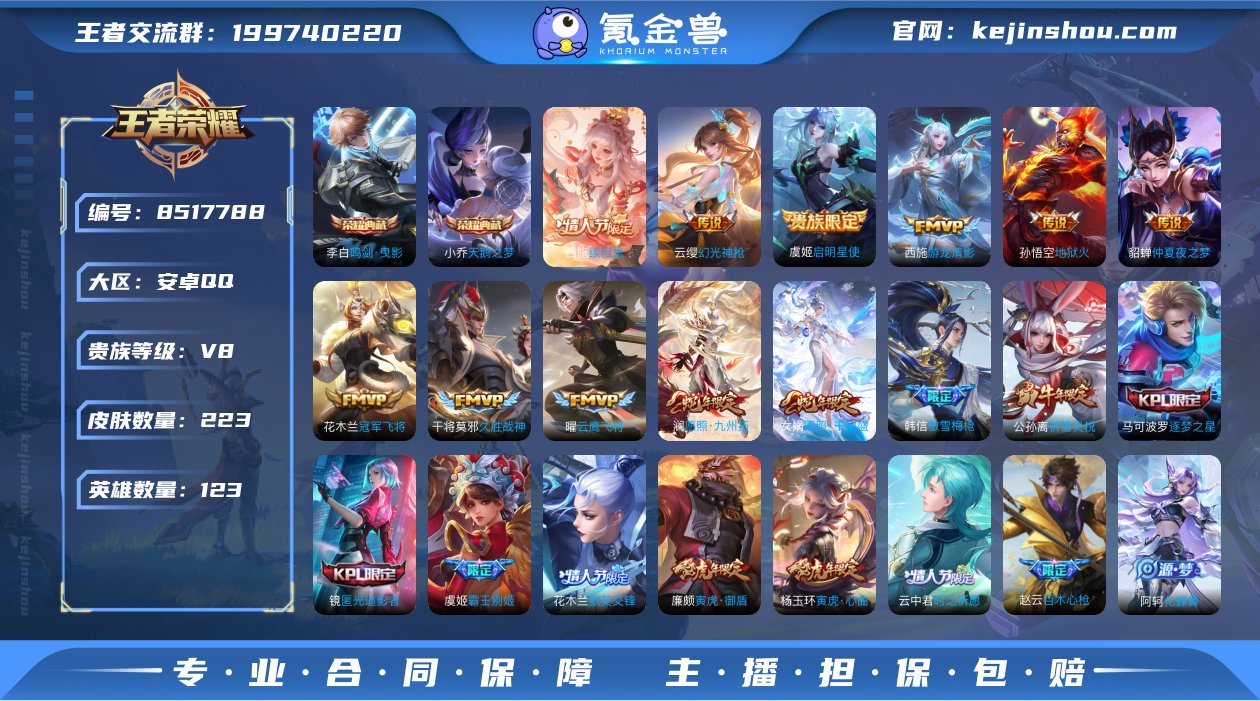 实名: 可修改 贵族等级: V8 英雄数:...