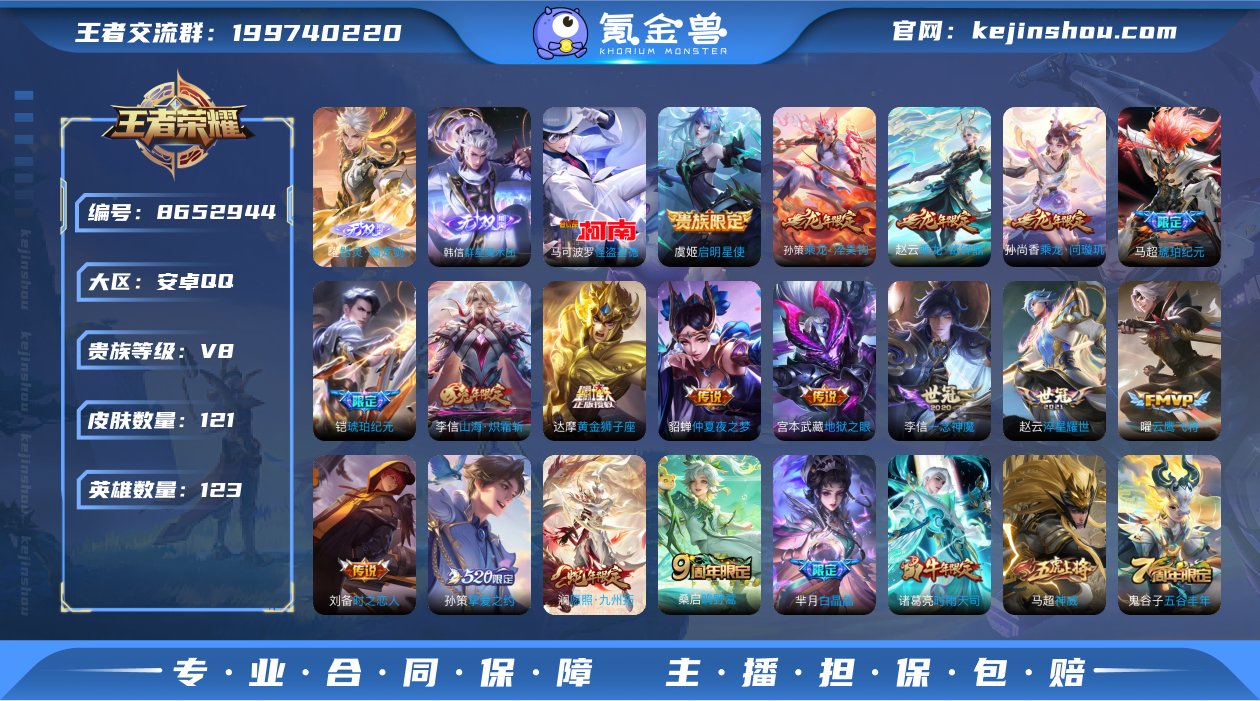 实名: 可修改 贵族等级: V8 英雄数:...