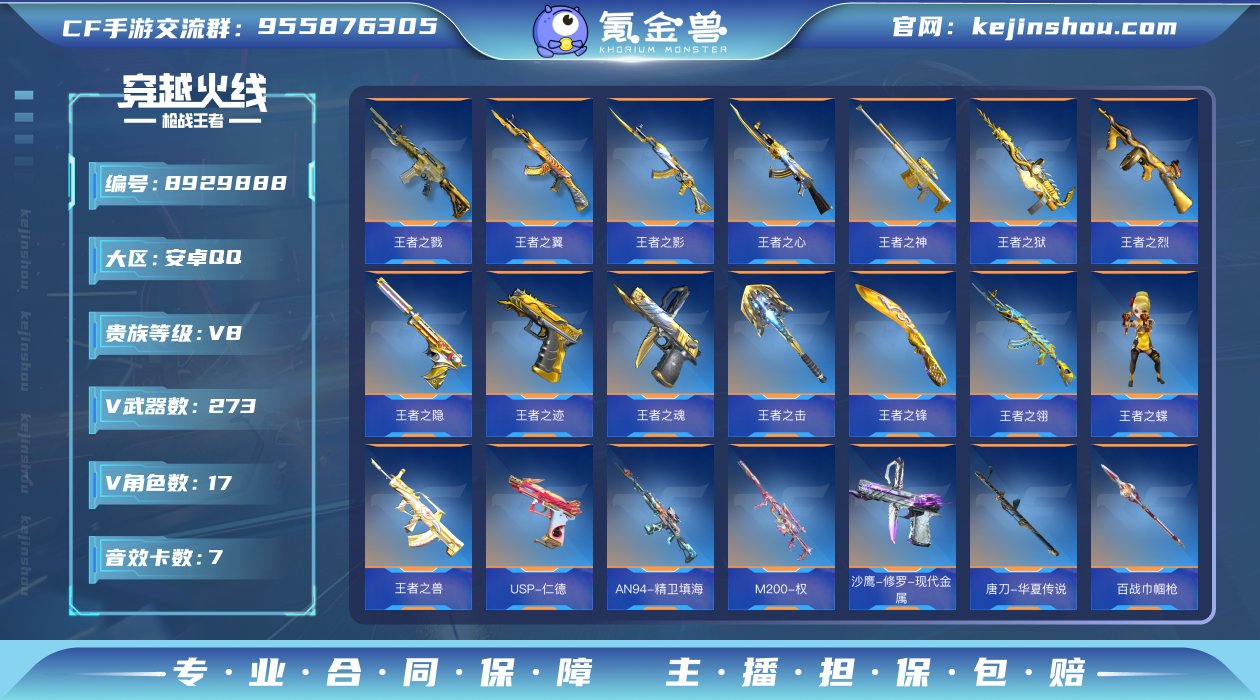 实名: 不可修改 v武器数: 273 王者...
