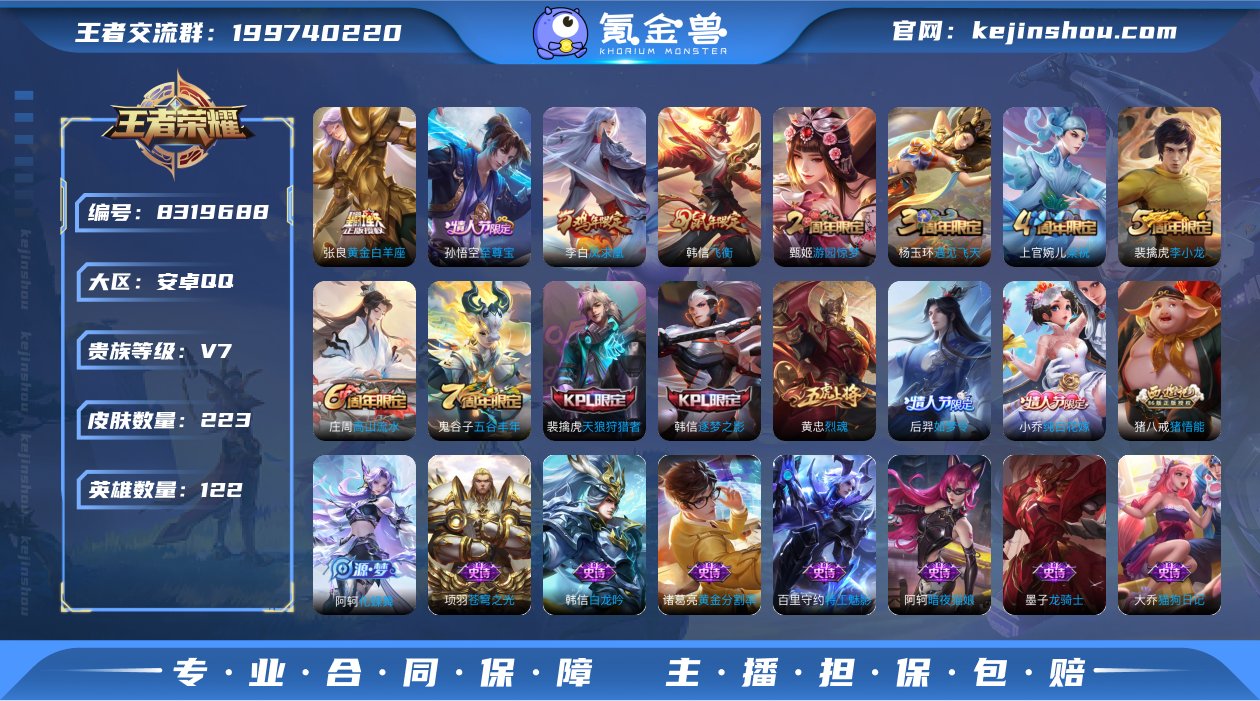 YHBWZ207贵族等级:V8 皮肤价值:...