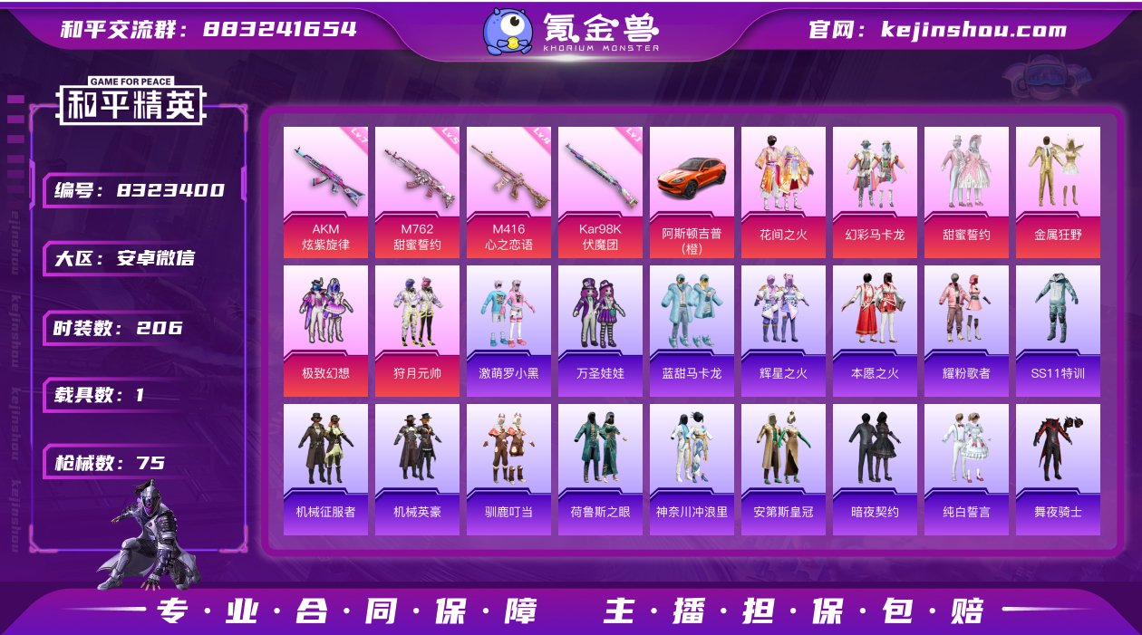 实名: 可修改 时装数: 206 载具数:...