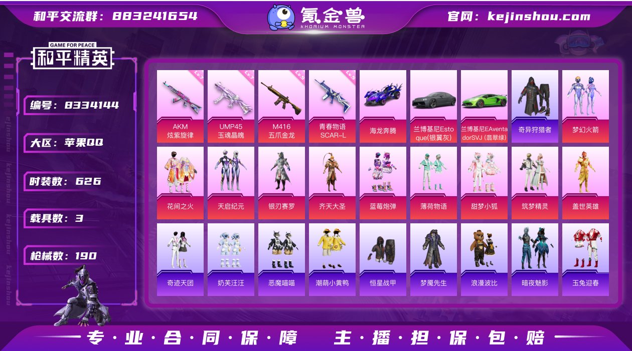 10粉装 4特效枪 3载具 5印记 可二次...