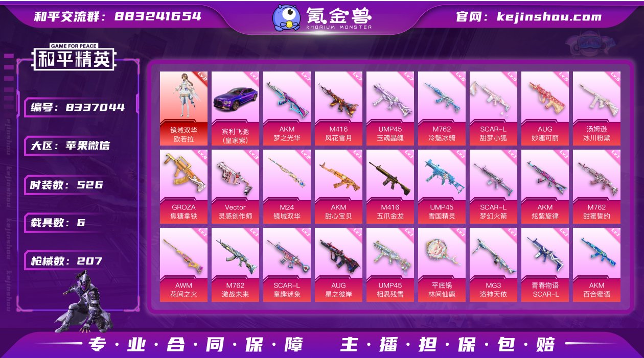 1红装 32粉装 32特效枪 6载具 13...