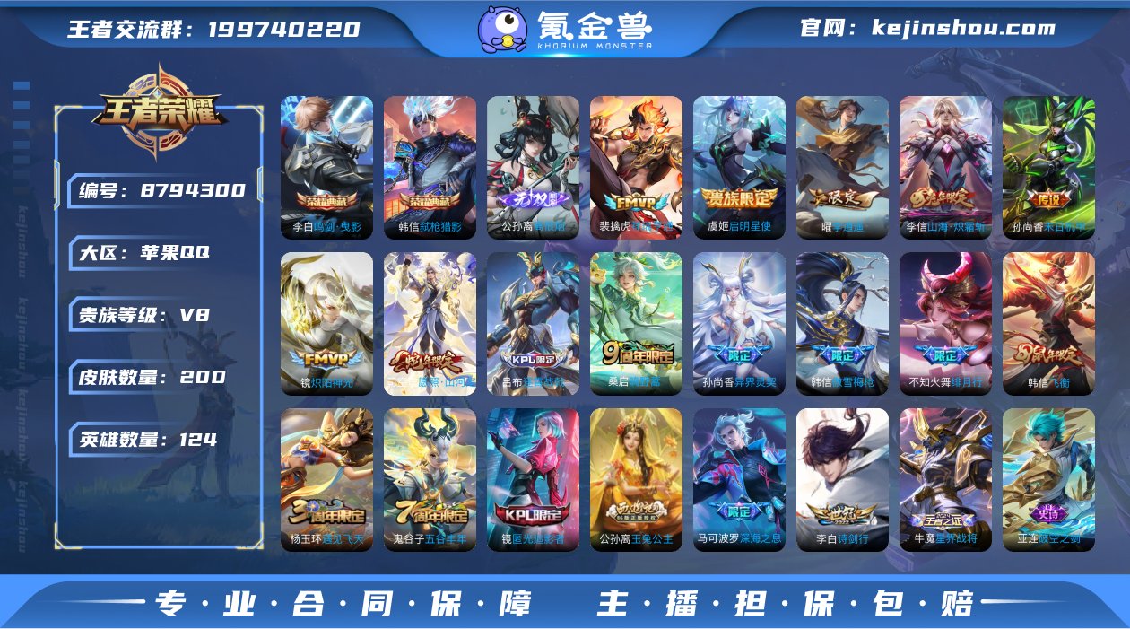 实名: 可修改 贵族等级: V8 英雄数:...