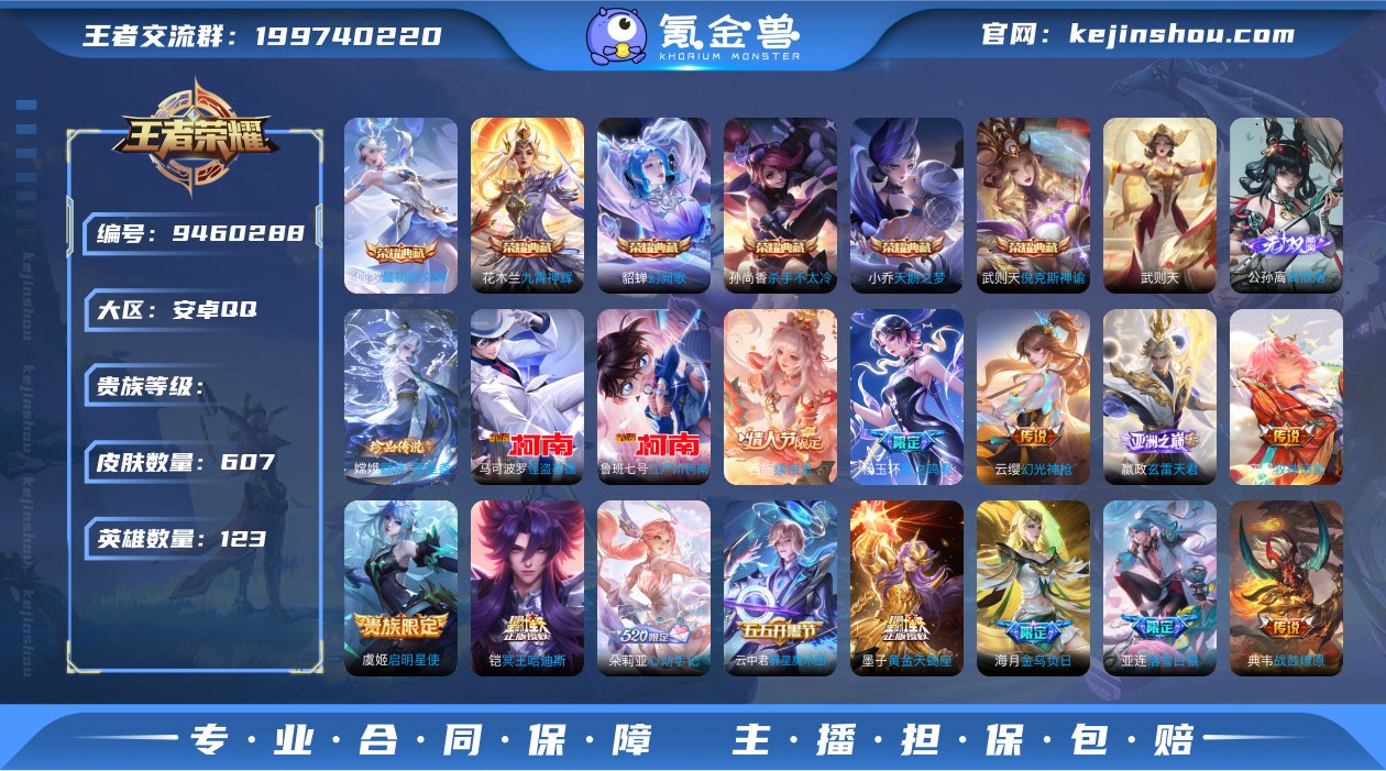 无双V10 607皮 小国王昭君 3珍品 ...