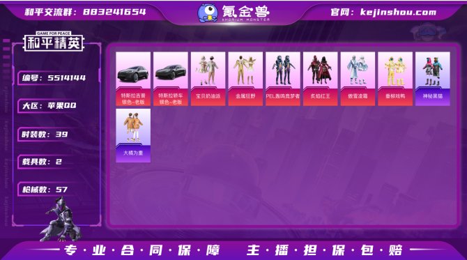 可二次【7粉装2载具2特效枪 39套装57...