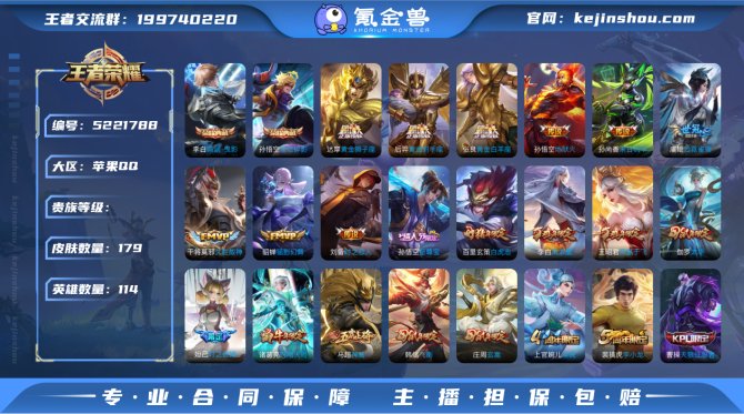 小玥 179皮肤2典藏16传说iOS【差1...