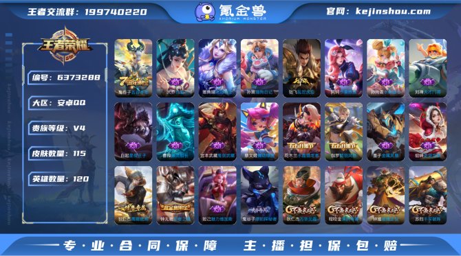 【WZF1502】贵族4/皮肤115/史诗...