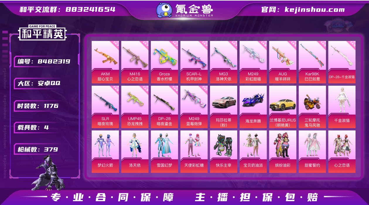实名: 可修改 时装数: 1176 载具数...