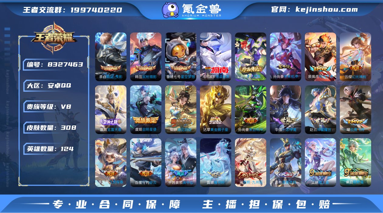 V8贵族 308皮肤 安卓QQ（可二次）4...