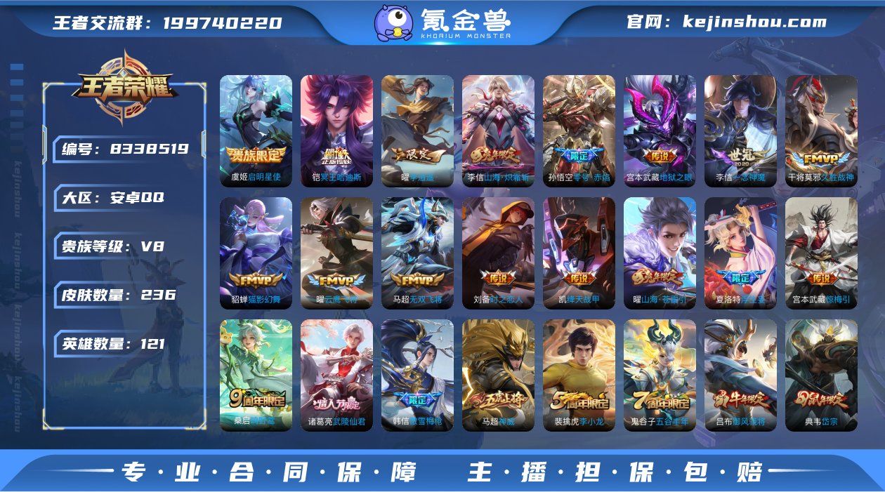 实名: 可修改 贵族等级: V8 英雄数:...