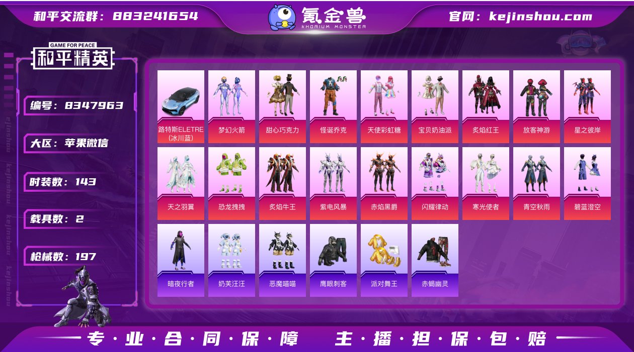 实名: 可修改 时装数: 143 载具数:...