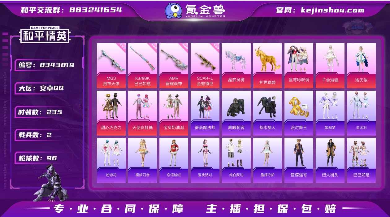 实名: 可修改 时装数: 235 载具数:...