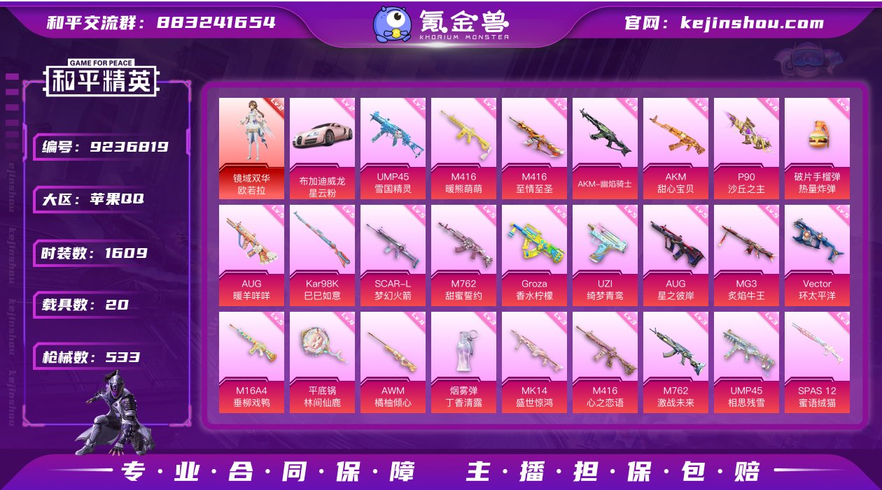 实名: 可修改 时装数: 1609 载具数...