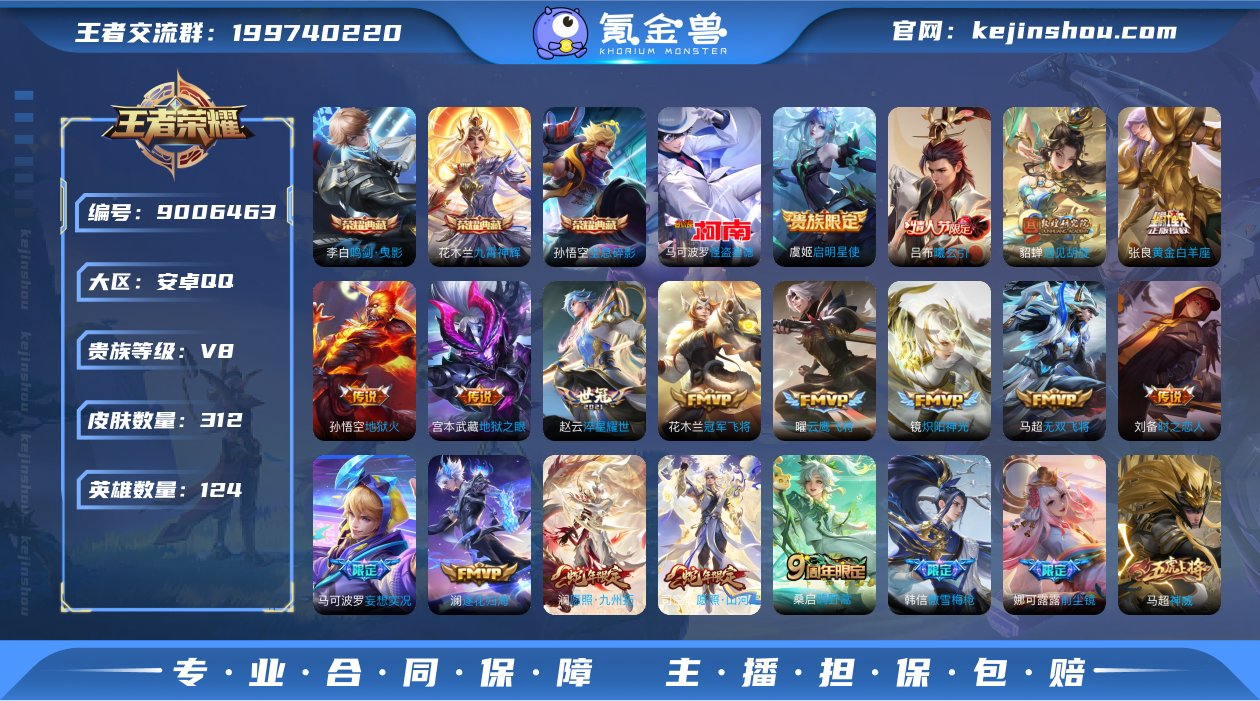 实名: 可修改 贵族等级: V8 英雄数:...