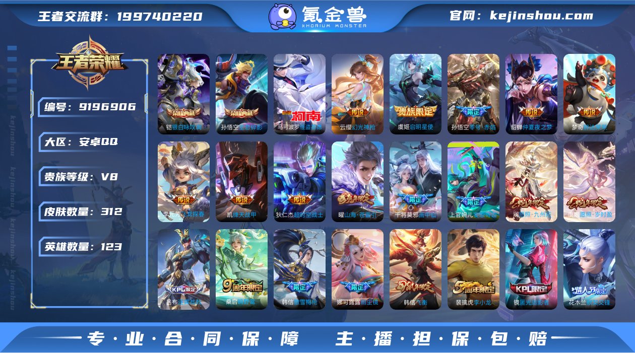 实名: 可修改 贵族等级: V8 英雄数:...