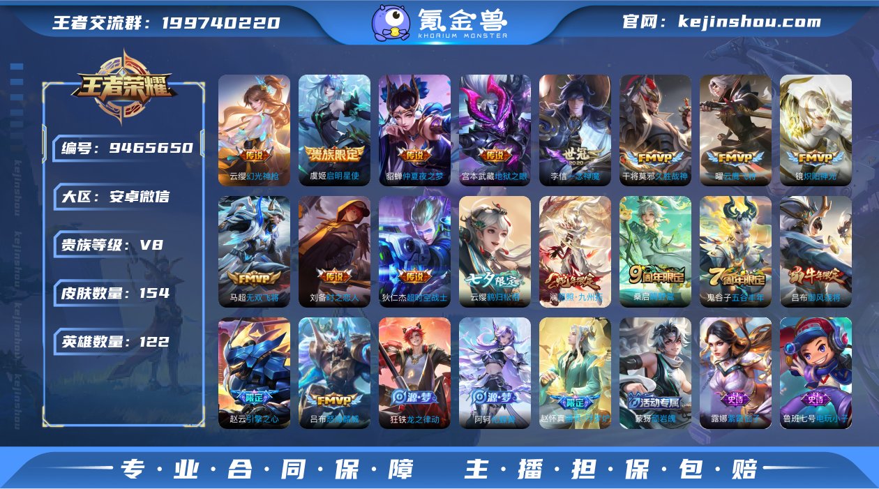 贵族V8 传说皮肤15 史诗皮肤48 皮肤...