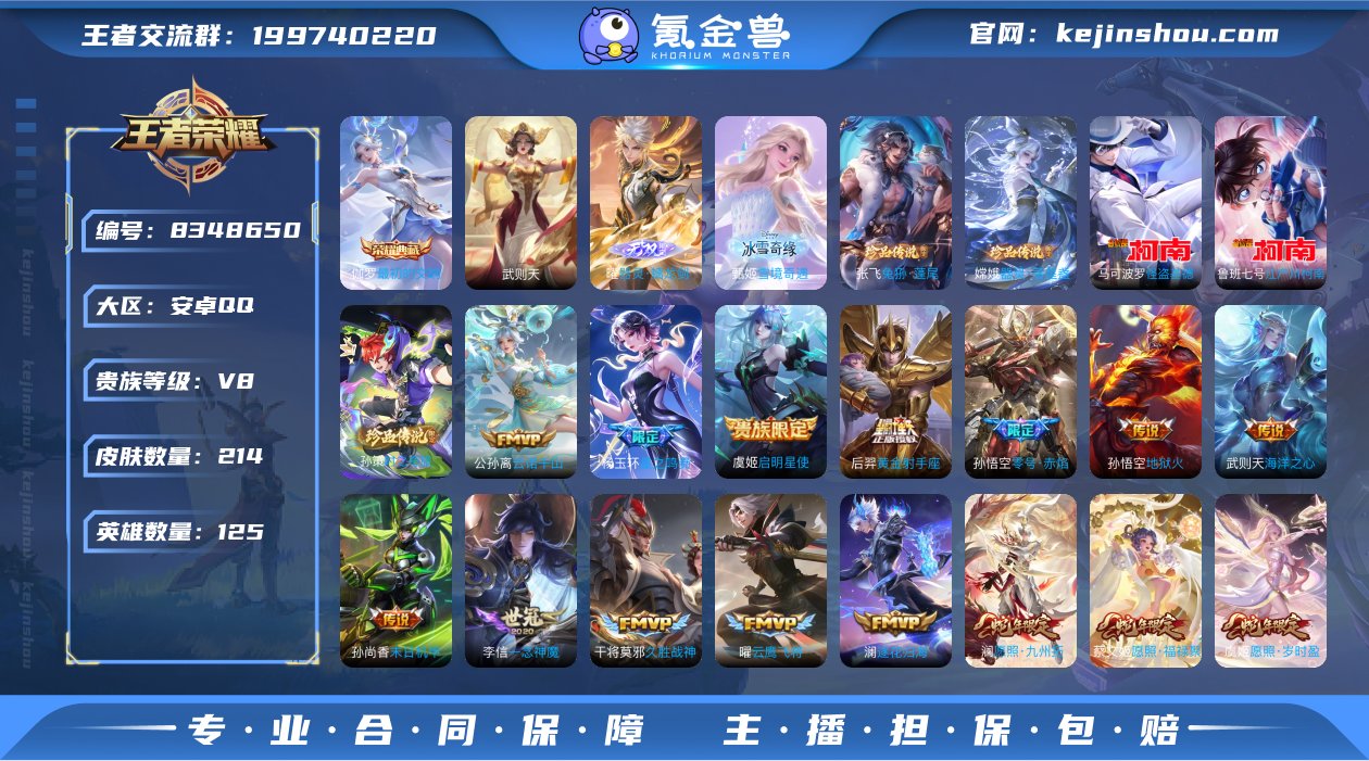 实名: 可修改 贵族等级: V8 英雄数:...