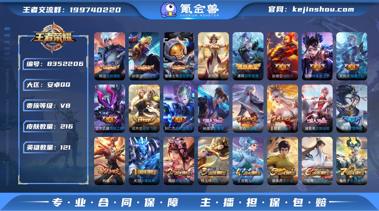 实名: 可修改 贵族等级: V8 英雄数:...