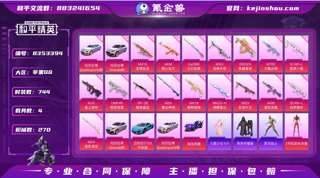 实名: 可修改 时装数: 744 载具数:...