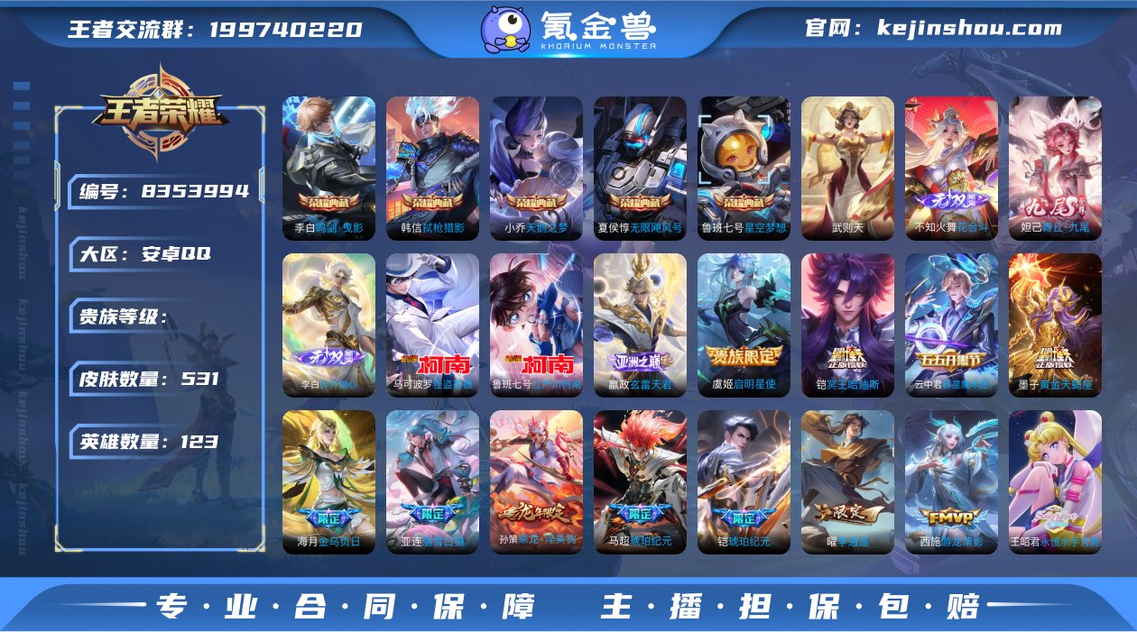 无双V10 531皮肤6典藏3无双2珍品7...
